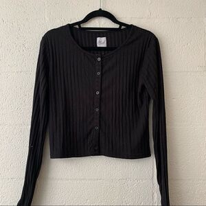 NWT Revolve Plush Black Cardigan Large